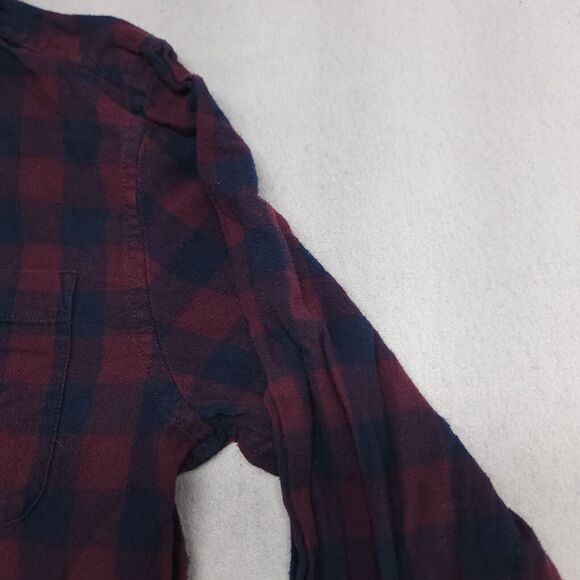 Amplify Buffalo Check Flannel Long Sleeve Shirt Mens Size Medium M Maroon Blue - Picture 5 of 10